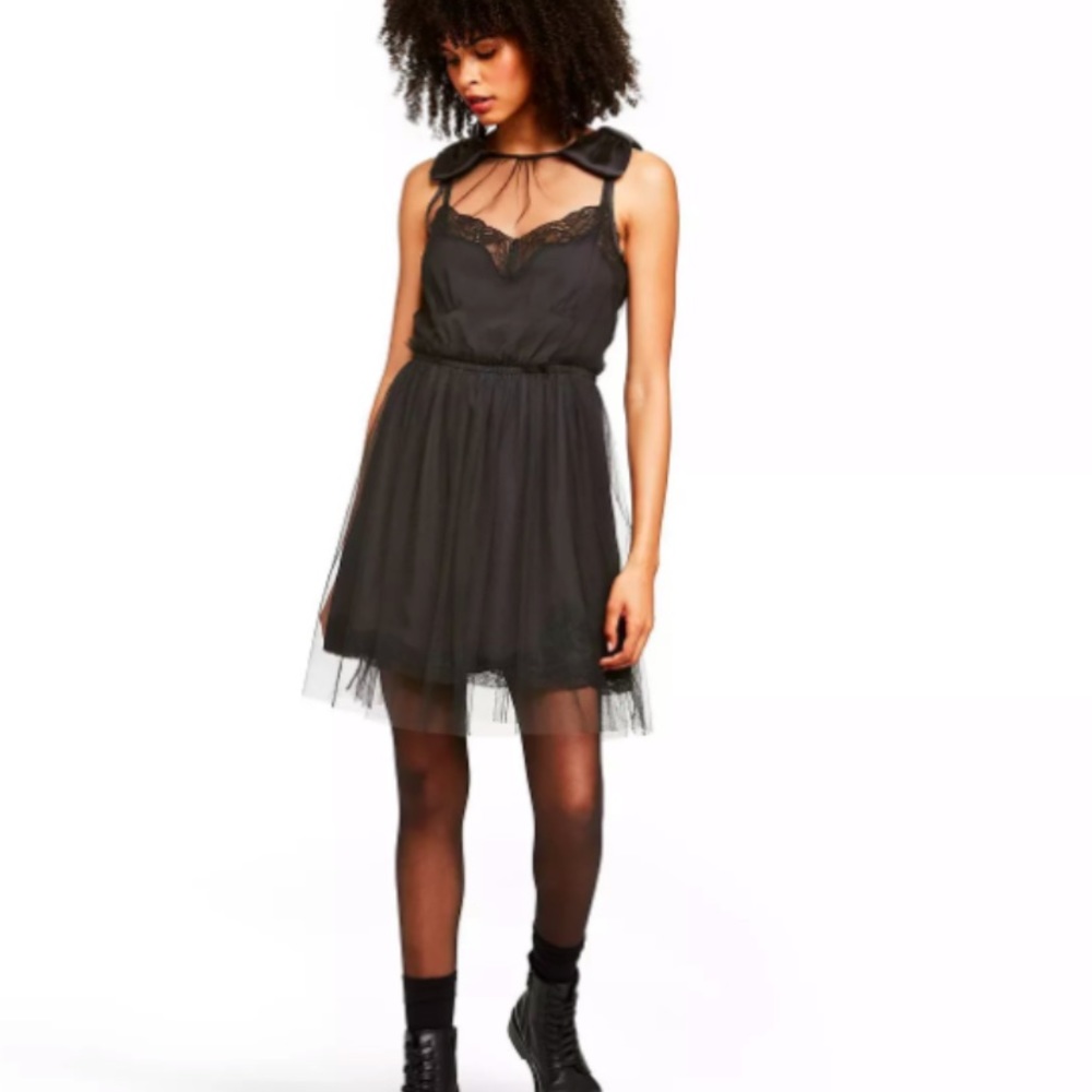 Rodarte Sheer Black Lace Mini Dress